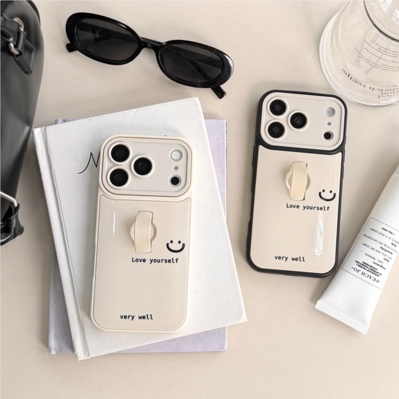 Phone Cases With Stand - Korean Ins Style Smile Letter Phone