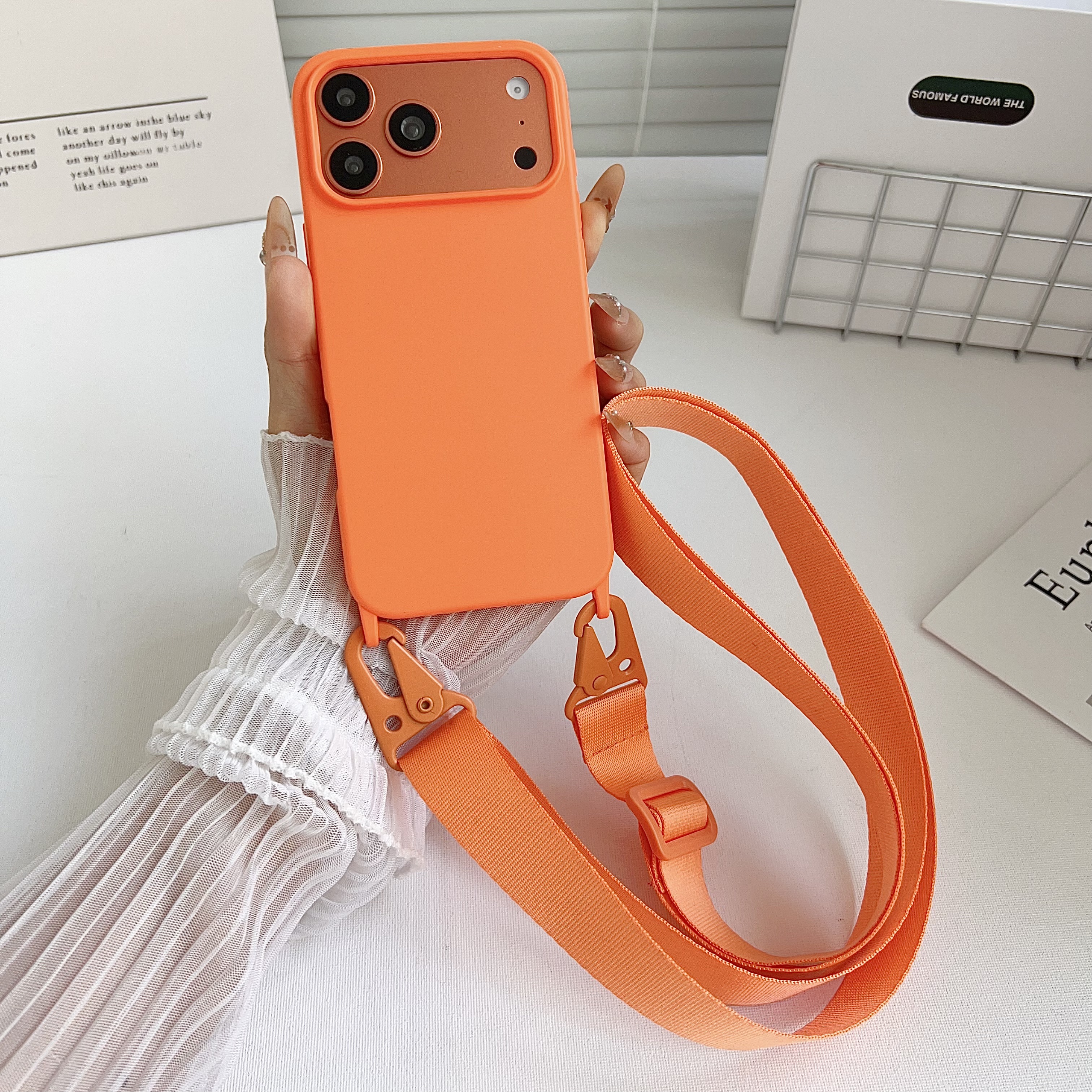 Phone Cases Rugged - Crossbody Lanyard Matte Silicone Soft Case