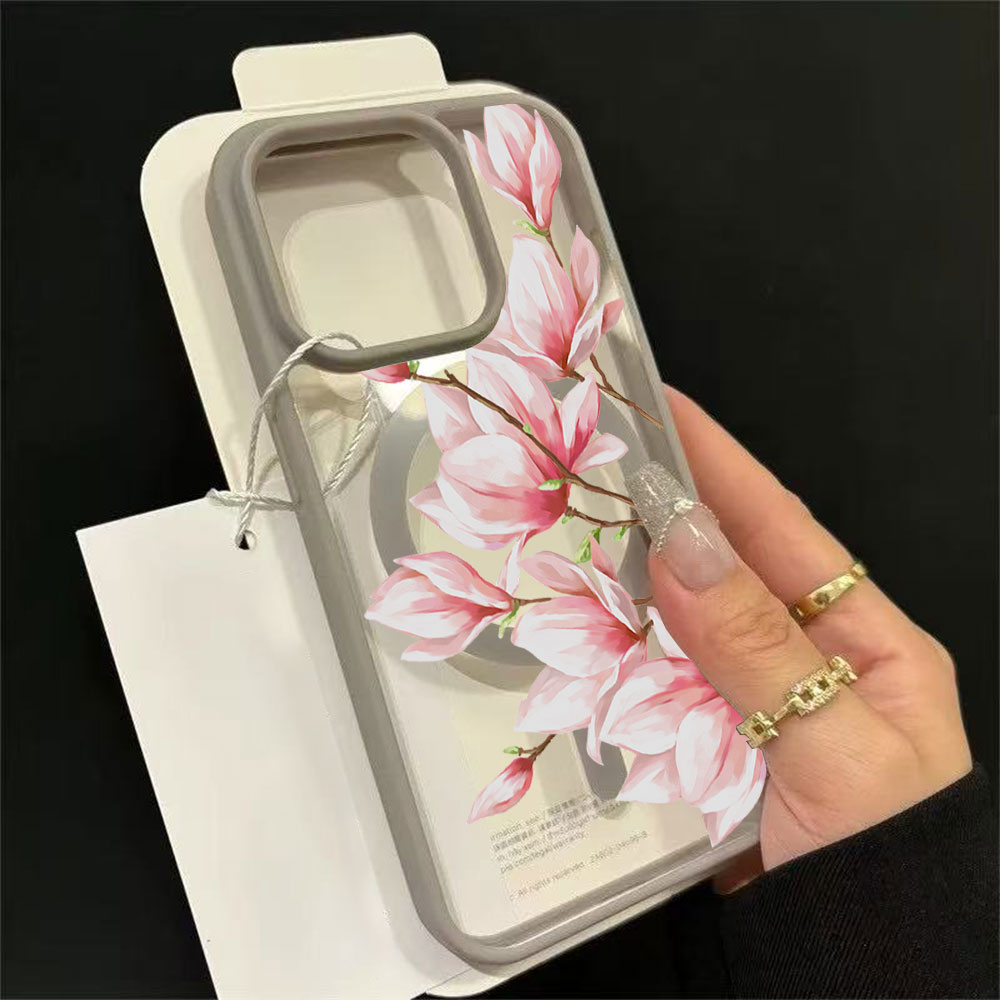 Phone Cases With Magnet - Fashion Flower Magnetic Phone Case For