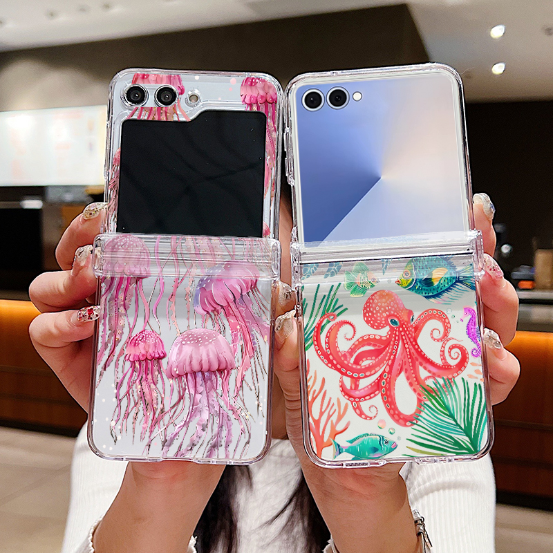 Phone Cases Z Flip 6 - Shark Turtle Ocean Printed Phone Case