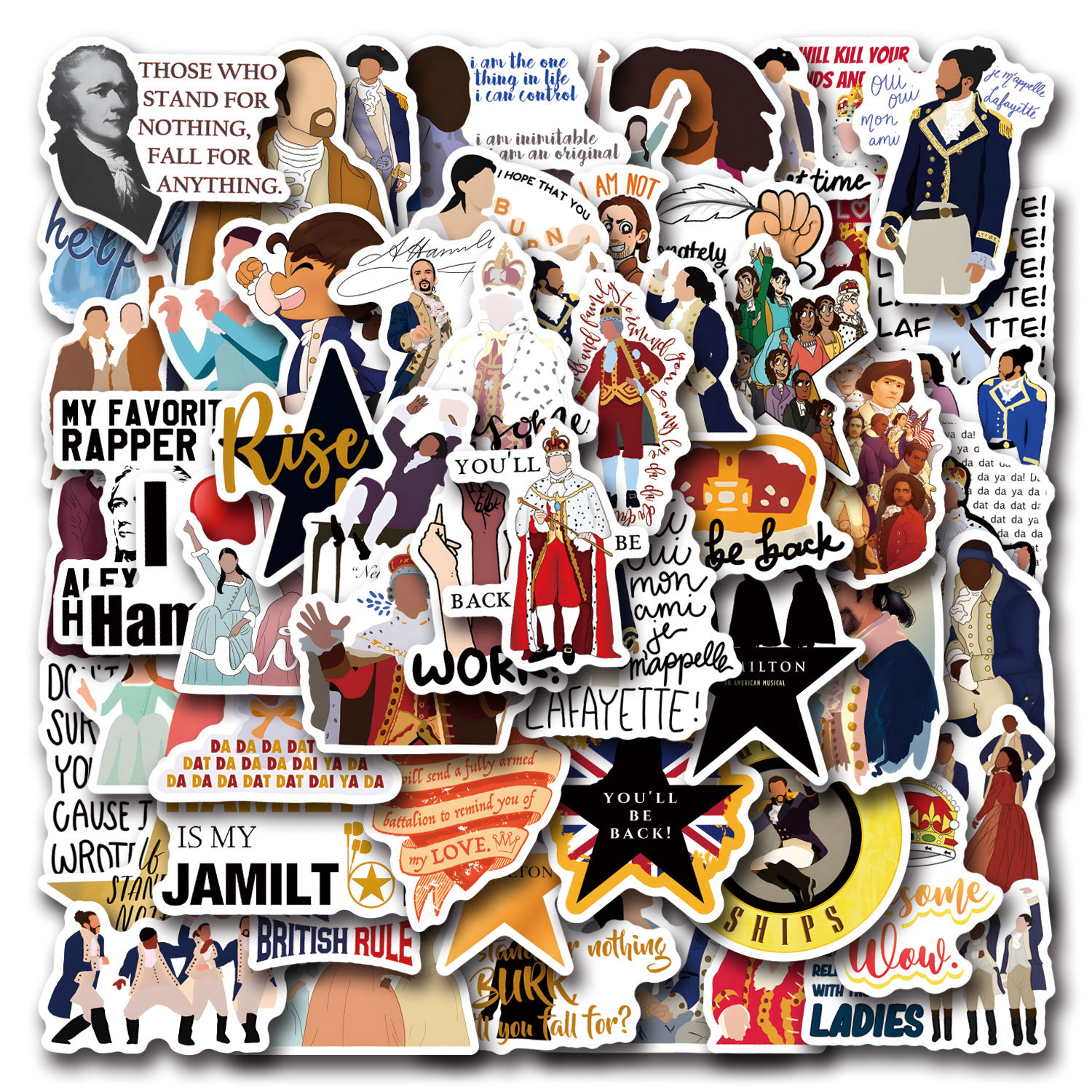 Phone Cases Hamilton - 55PCS Hamilton Musical Cartoon Graffiti Stickers