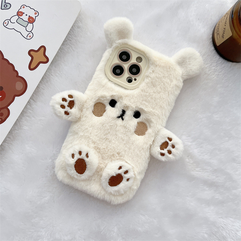 Korean 3D Cartoon Bear Fluffy  - Phone Cases Iphone 16 Pro Max recensie en prijs