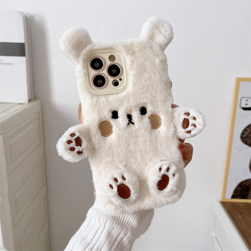 Korean 3D Cartoon Bear Fluffy  - Phone Cases Iphone 16 Pro Max recensie en prijs