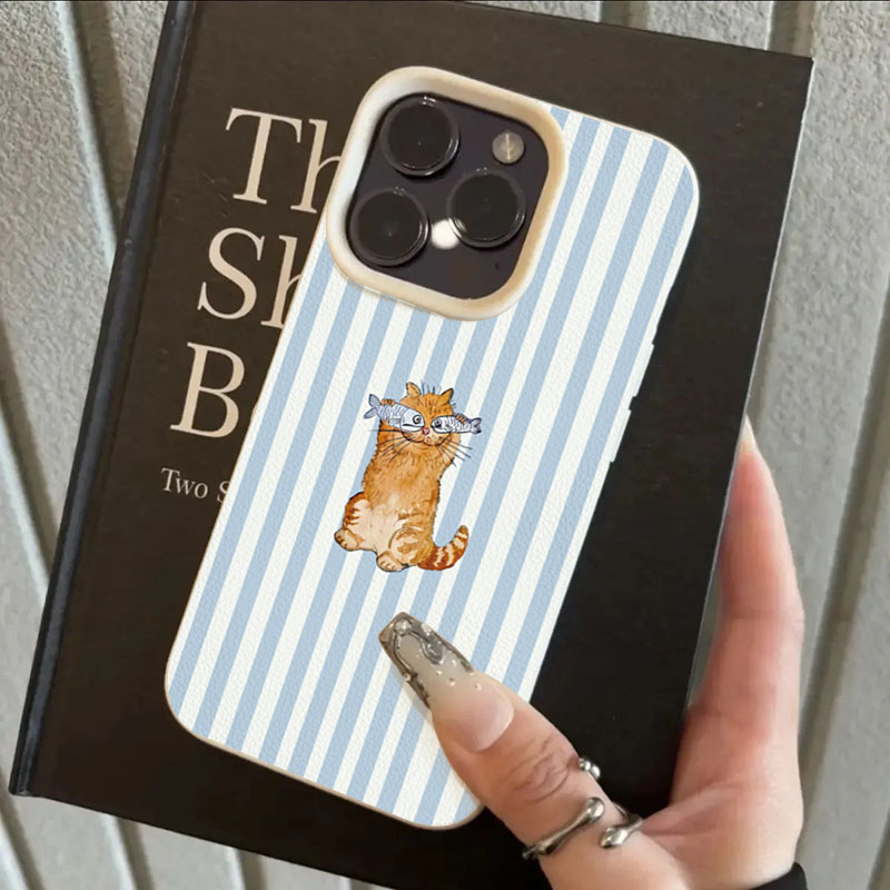 Cute Striped Kitten Fish Desig - Phone Cases Cute Iphone 13 recensie en prijs