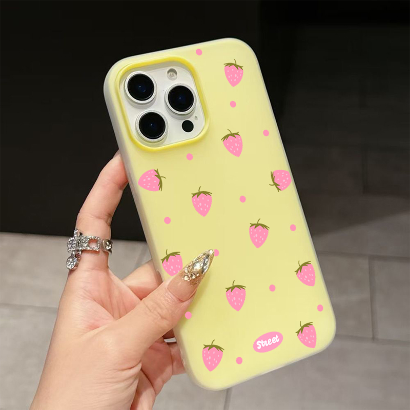 Sweet Pink Strawberry Pattern  - Phone Cases Iphone 16 Pro Max recensie en prijs