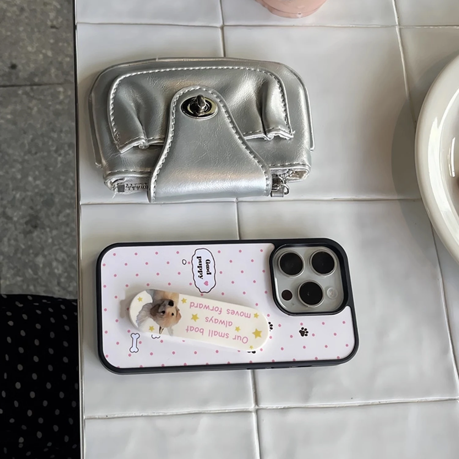 INS Pink Wave Point Good Puppy - Phone Cases With Stand recensie en prijs