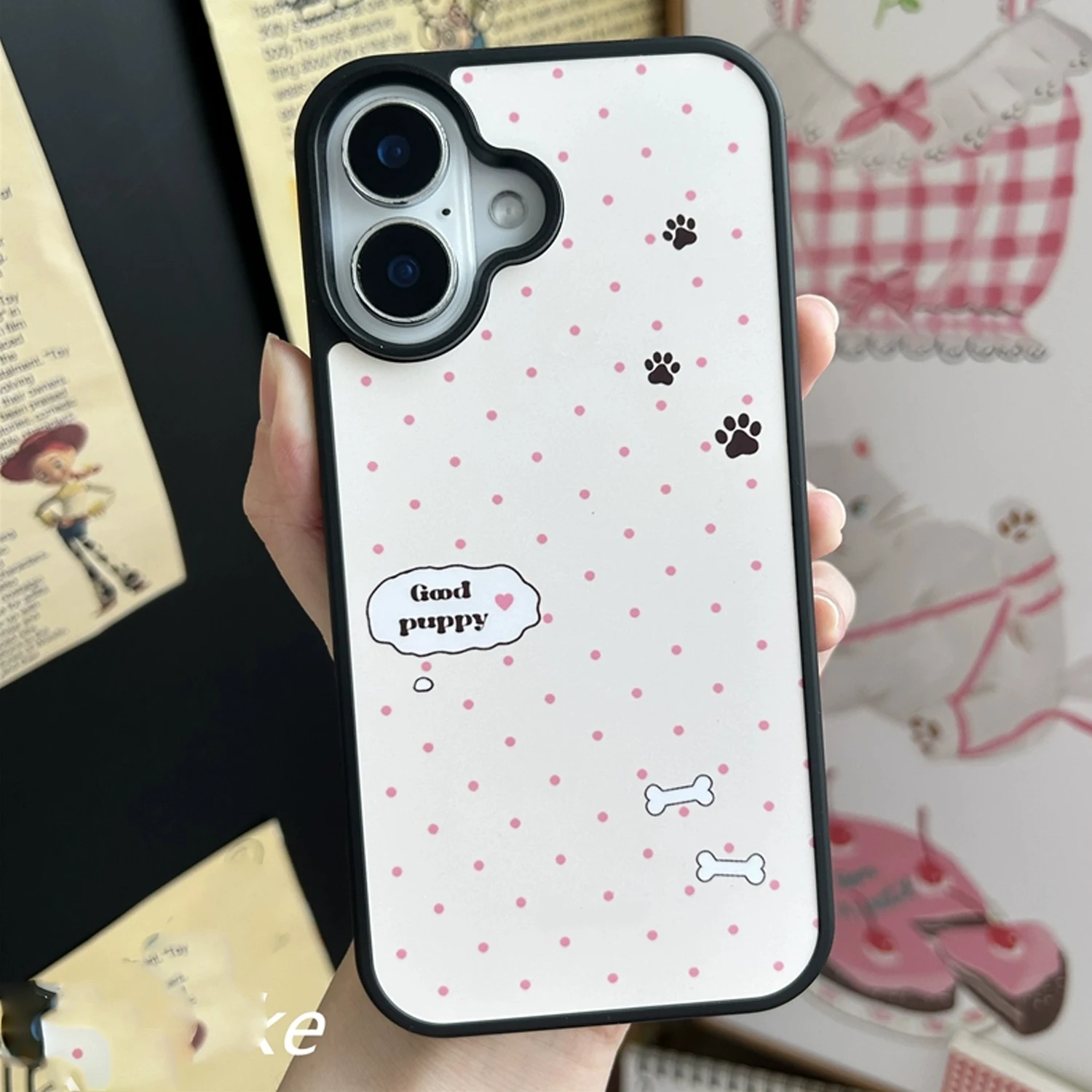 INS Pink Wave Point Good Puppy - Phone Cases With Stand recensie en prijs