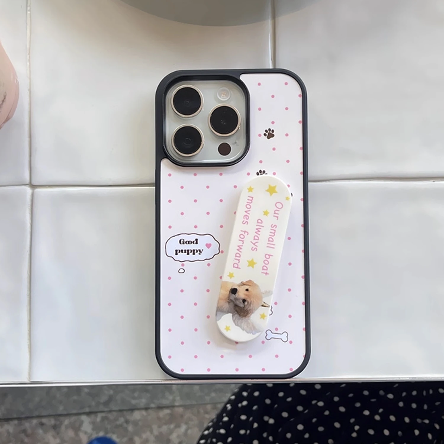 INS Pink Wave Point Good Puppy - Phone Cases With Stand recensie en prijs