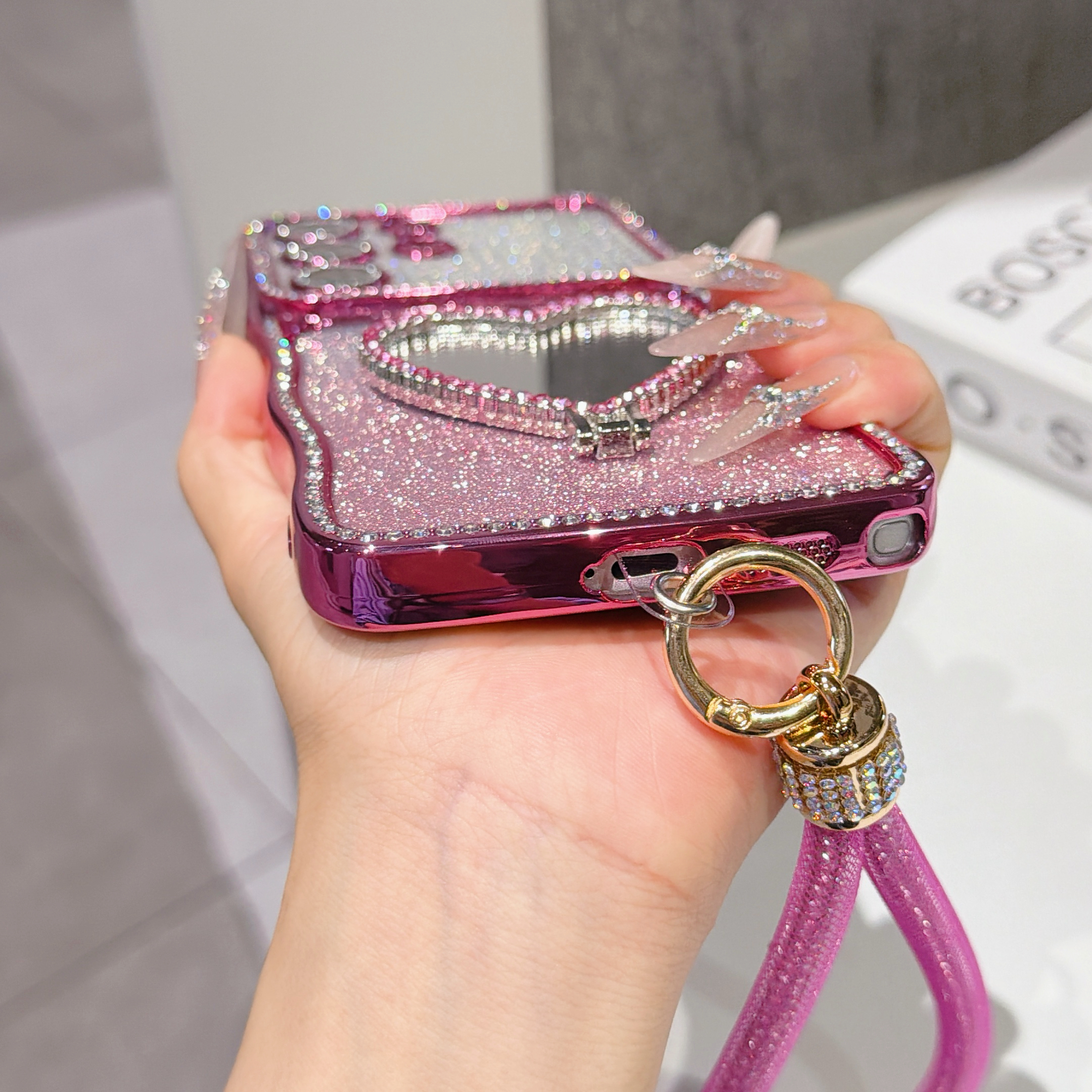 Gradient Glitter Rhinestone Ph - Phone Cases With Stand recensie en prijs
