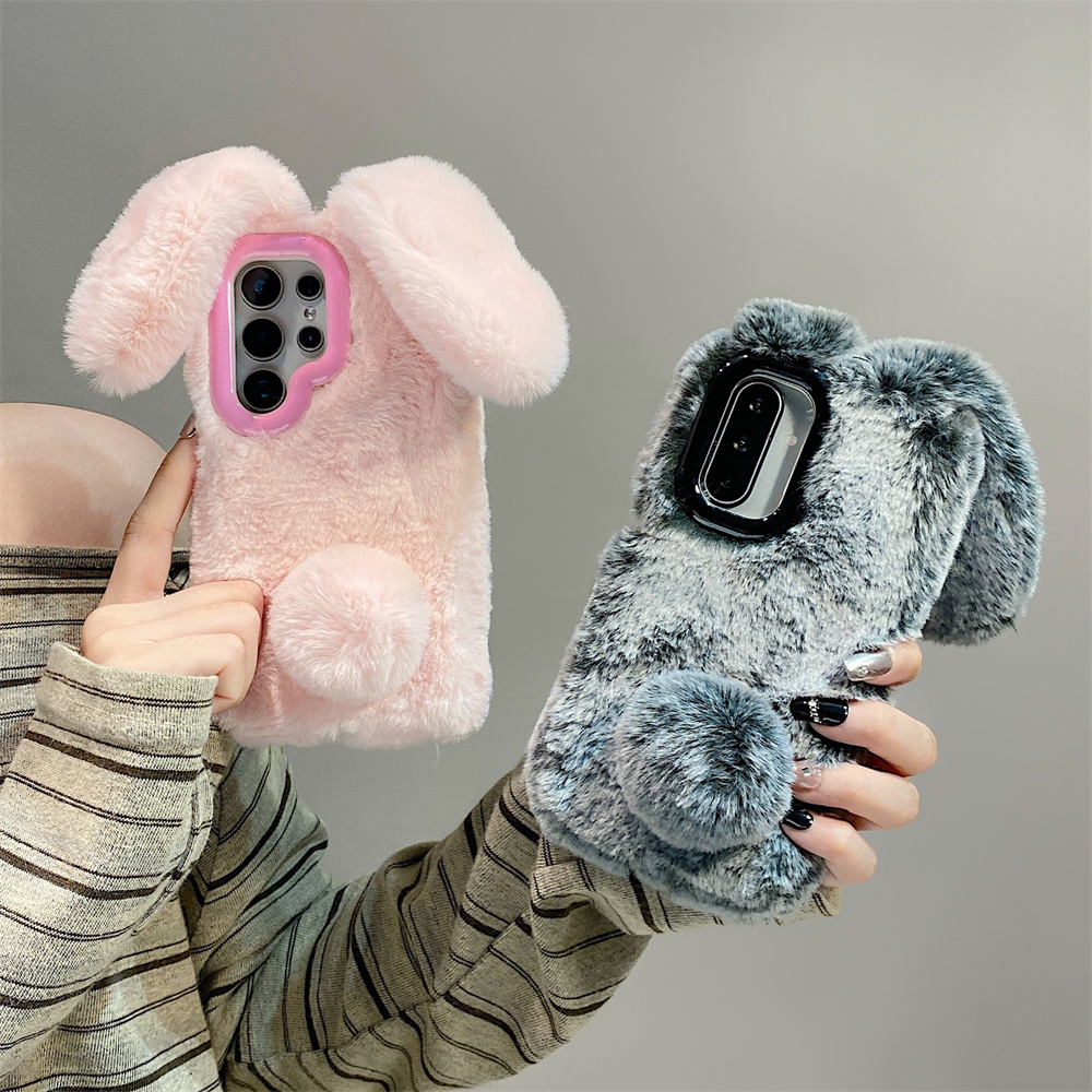 Cute Rabbit Ears Fluffy Stand  - Phone Cases With Stand recensie en prijs