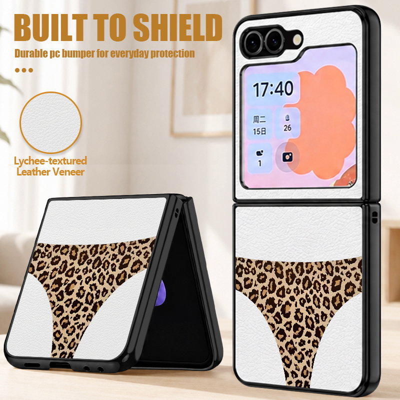 Sexy Leopard Print Pattern PU  - Phone Cases Z Flip 6 recensie en prijs