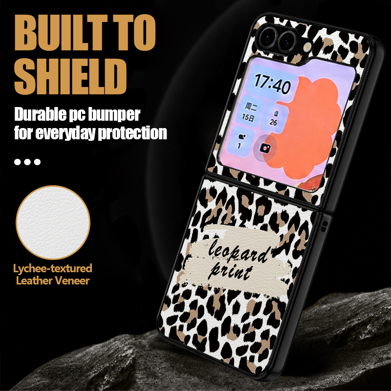 Sexy Leopard Print Pattern PU  - Phone Cases Z Flip 6 recensie en prijs